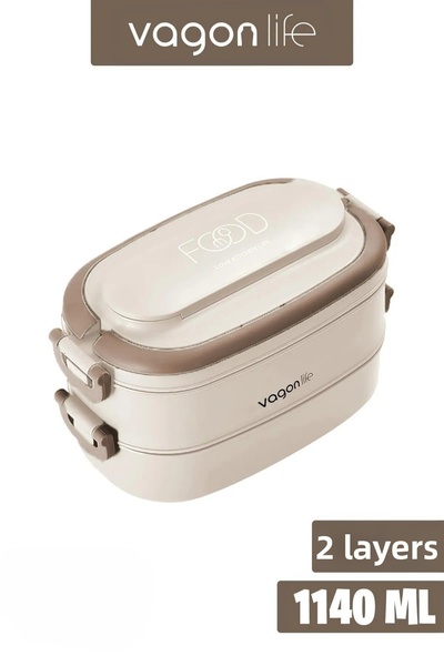 Vagonlife 1140 ml 2 Layer Stainless Steel Bento Lunch Box with Soup Bowl New ...