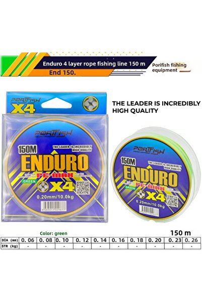 Port Fish خيط صيد بورت فيش إندورو 4 طبقات 150 متر أخضر 0.06