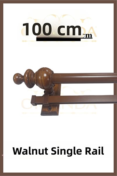 Orlenda Single Rail Rustic Curtain Hanger 100cm - Wooden Rustic Curtain Hange...