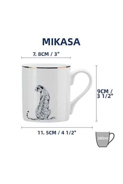 MIKASA Чаша от фин порцелан с десен на гепард, 280 мл