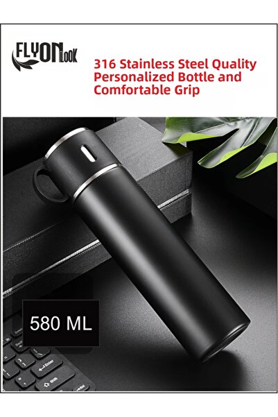 FLYONLOOK 580 مل عشوائي عالي الجودة - حاوية باردة دافئة لمدة 20-24 ساعة، ترمس...