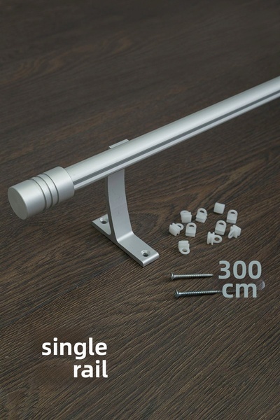 wenthi Suport pentru perdele cu o singură șină, metal, rustic, gri mat, Venti...