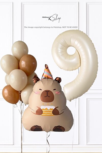 PEKSHOP Capybara Birthday Balloon Set Age Balloon Balloon Chain Set