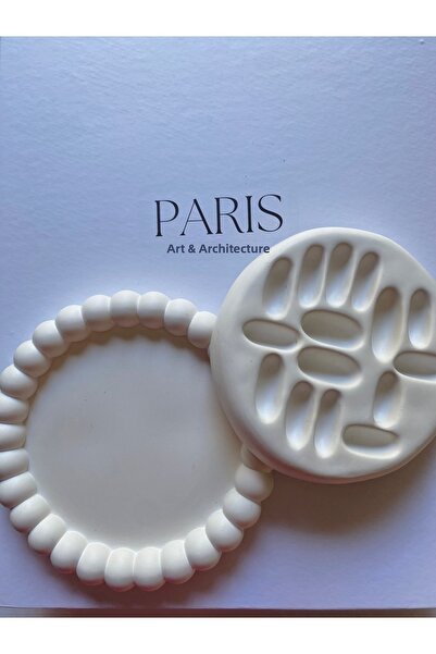 Bernami Sözdekor Varnished (Wax) Set of 2 Ring Plates and Bubblee Plates, Coa...