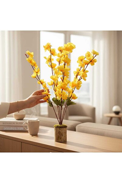 ERHAN FLOWERS ترتيب فروع الربيع الاصطناعية البيضاء الطبيعية أزرق بلون الكوبال...