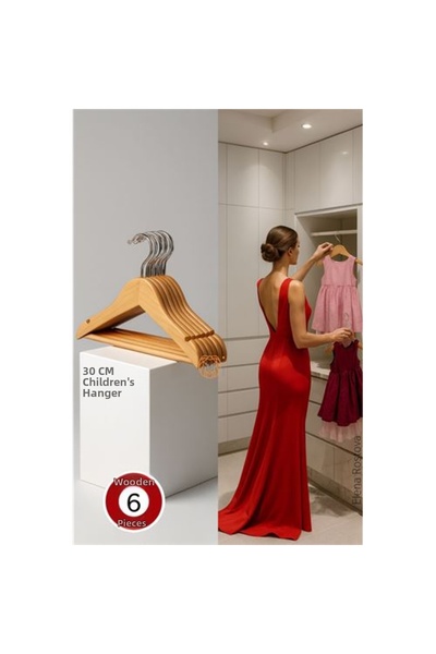 CT STONES 6-Piece Luxury Solid Wood Children's Hanger Set - Elena Rostova Sty...