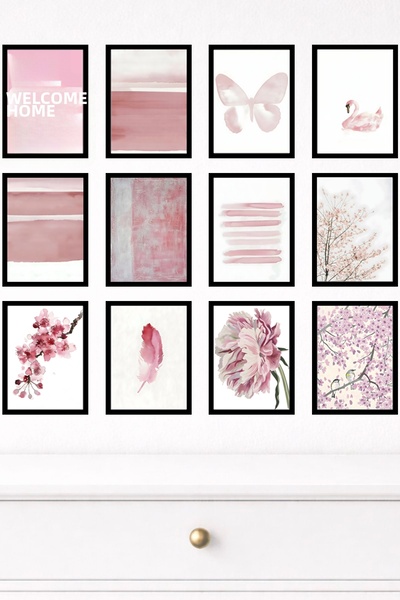 UNT Set de pictură murală modernă cu aspect de cadru din 12 piese – 15x20 cm ...