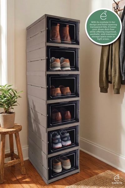 EVONİTA Suport pentru pantofi modular cu 6 niveluri Suport pentru pantofi pli...