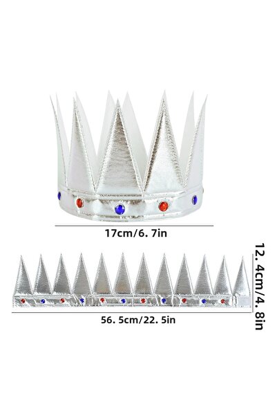 Hobibahçem Silver Color Eva Soft King Royal Crown Compatible with Adult and C...