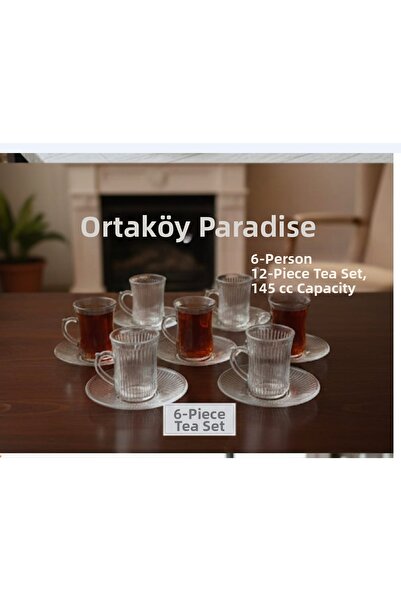 ORTAKÖYCENNETİ 6-Person 12-Piece Garden-Style Ankara Tea Set, 6 Tea Cups 145 ...