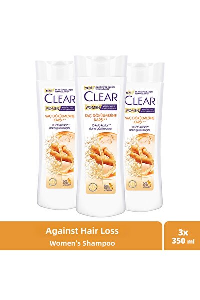 Clear 350 ml x3 Șampon anti-căderea părului pentru femei - eficient împotriva...