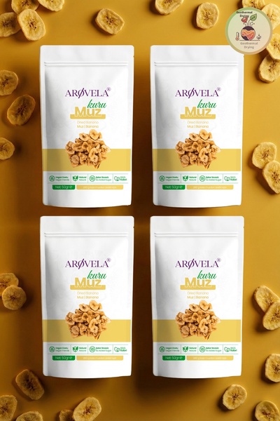 Arovela Arøvela - Geothermal Drying Banana 50 g X 4 Packs