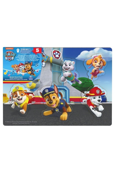 Spin Masters PATRULA CATELUSILOR PUZZLE DIN LEMN CU SUNETE SI FORME