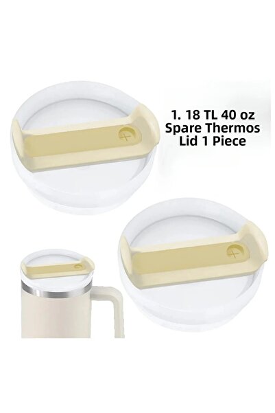 Stanley غطاء ترمس متوافق مع كوانشر سعة 40 أونصة (1.18 لتر) مع شفاطة - غطاء كر...