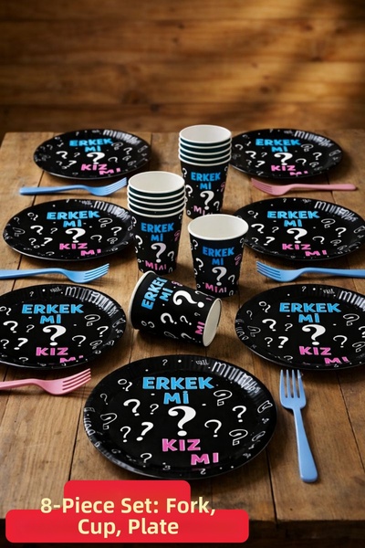 Baloncu Dede مجموعة أطباق حفلات تحديد الجنس، مستلزمات حفلات استقبال المولود ا...