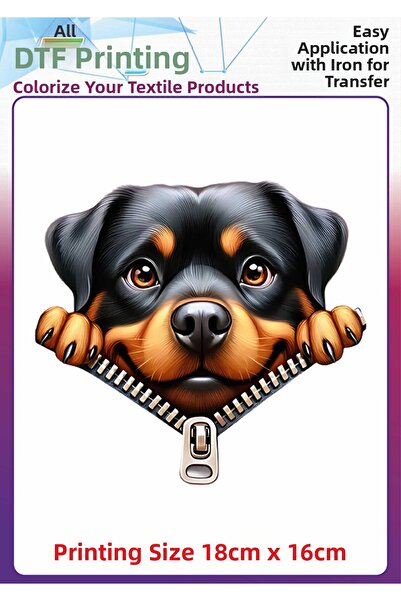 F17 Ajans Câine drăguț, țesătură textilă termoadezivă, imprimare DTF pentru î...