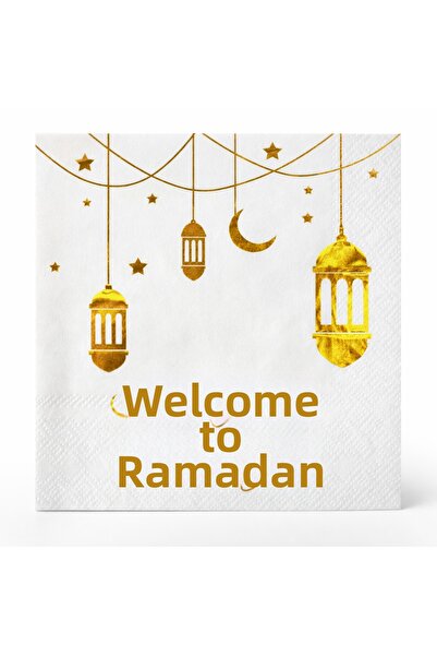 Behind party store Ramadan Themed Gold Printed Napkins – Welcome Ramadan Writ...