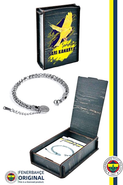 Fenerbahçe Original Licensed Steel Thin Bracelet Canary B Printed with Gift W...