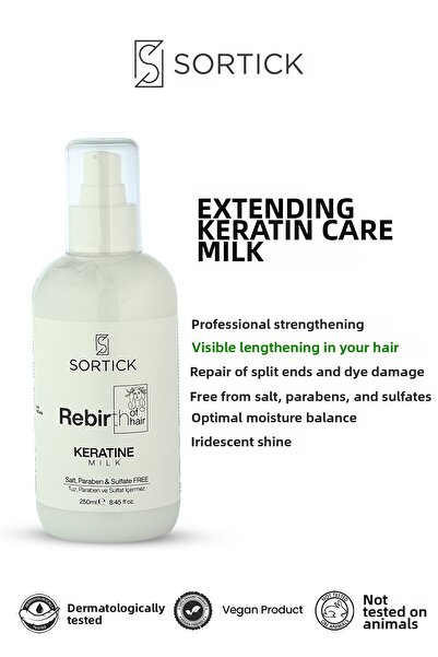 Sortick حليب الكيراتين للعناية بالإصلاح والتطويل والتشكيل 250 مل