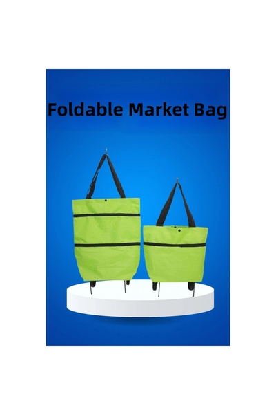 byhodi Cărucior de piață și geantă de cumpărături, portabil, cu roți, cu dubl...