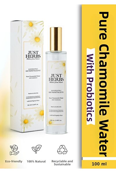 Just Herbs ماء البابونج مع البروبيوتيك 100 مل، ماء زهرة البابونج نقي وطبيعي 1...