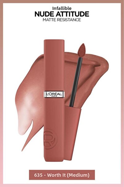 L'Oreal Paris Ruj lichid mat Infaillible Matte Resistance - 635 Worth It (Mediu)