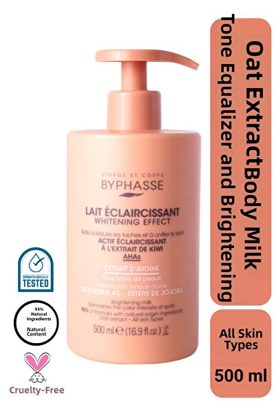 BYPHASSE حليب الجسم المعادل والتفتيح - مستخلص الشوفان 500 مل
