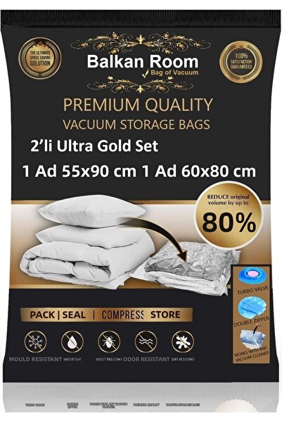 Balkan Room Saci de vid pentru 2 bucăți Set Ultra Gold Saci de vid pentru res...