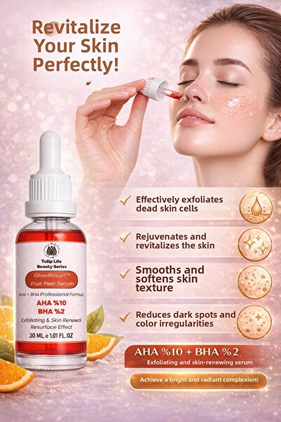 Tuliplife جلو ريسيرف ™   سيروم تقشير وتجديد البشرة AHA 10% BHA 2% 30 مل