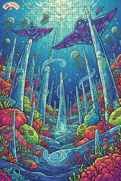 Teona Ahşap لغز فني بمظهر غابة كريستالية سحرية في المحيط 500 قطعة 50x30