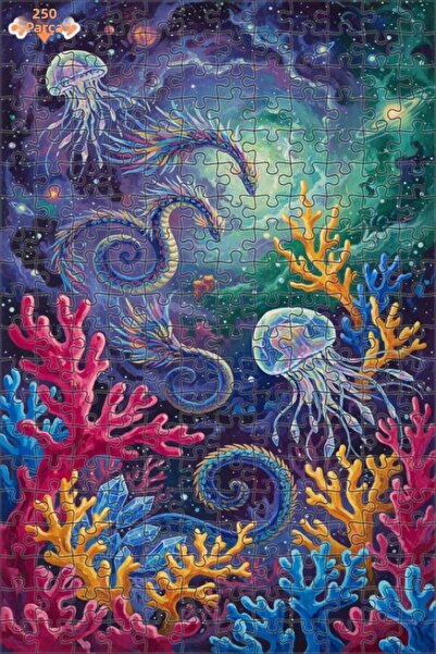 Teona Ahşap لغز خشبي بإطار مزدوج الطبقات بتصميم بحر التنين ورحلة الفضاء 250 ق...