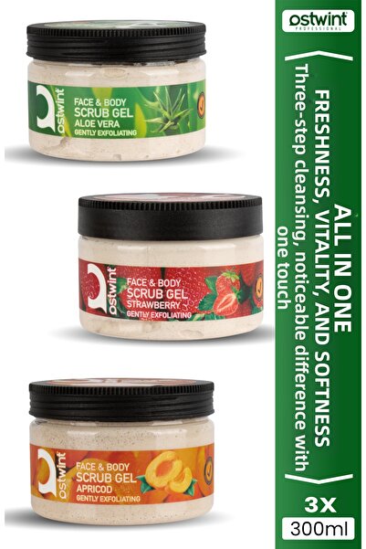 Ostwint مجموعة قناع تقشير الوجه والجسم من جل الوجه والجسم مكونة من 3 قطع