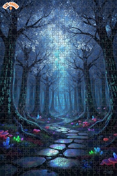 Teona Ahşap Mysterious Forest Road Digital Art Wooden Puzzle 500 Pieces 50X30