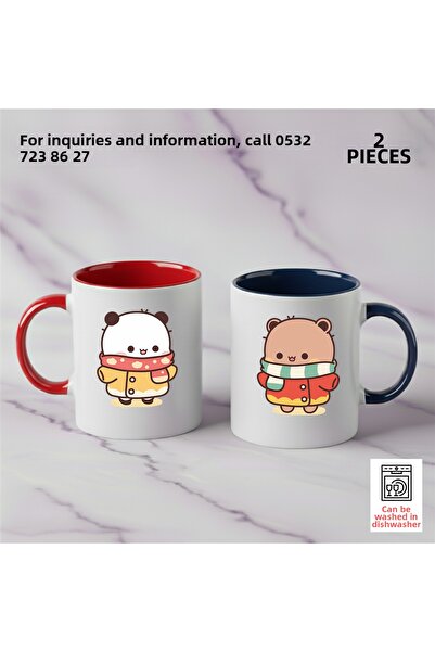 Ceymas Hediyelik Valentine's Day Special Series Dudububu Couple Cup Set of 2 ...