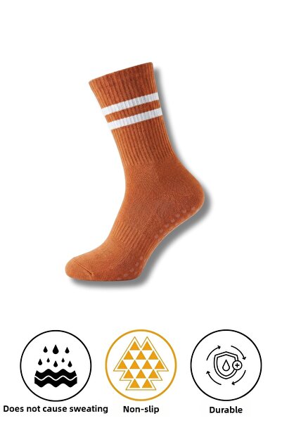 LYKOS 1 pereche de șosete antiderapante portocalii pentru yoga și pilates