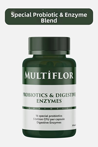 Multiflor بروبيوتيك وإنزيمات الهضم 30 كبسولة