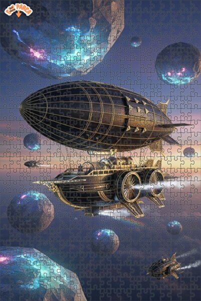 Teona Ahşap لغز خشبي بإطار مزدوج الطبقات من فن ستيمبانك، 500 قطعة، 50×30