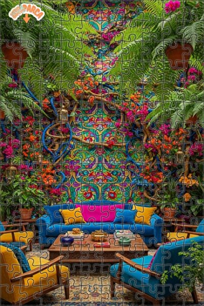 Teona Ahşap لغز خشبي مؤطر بطبقتين بنمط الحديقة السحرية 150 قطعة 20×30