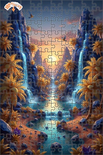 Teona Ahşap ألغاز خشبية مؤطرة ذات طابقين من شلالات الوادي الغامضة 150 قطعة 20x30