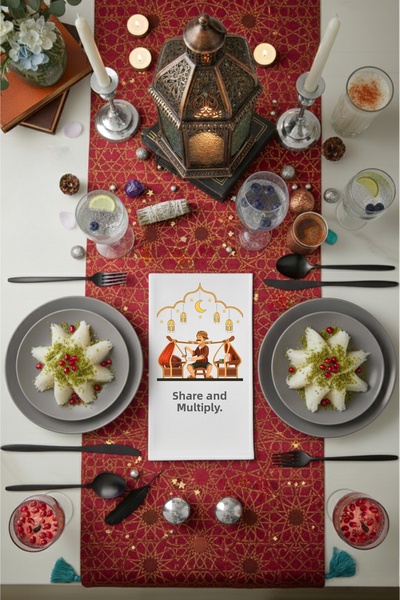 VENORA مطبوع مناديل ورقية بتصميم رمضان - مناديل مائدة مكتوب عليها 'كلما تشارك...