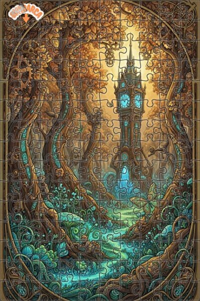 Teona Ahşap لغز خشبي مؤطر بطبقتين على شكل غابة غامضة 150 قطعة 20×30