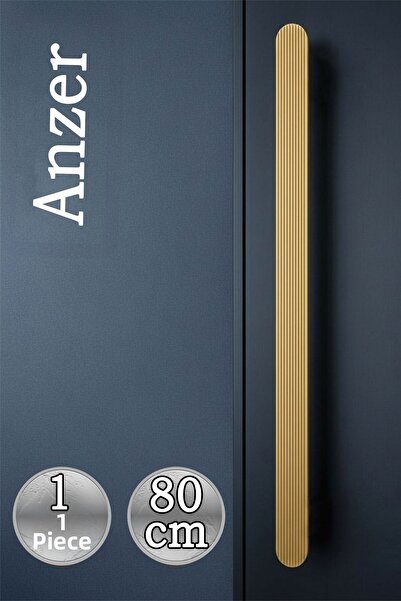 Badem10 Mâner pentru sertar pentru dulap, auriu, cu dungi ANZER, lungime 800 ...