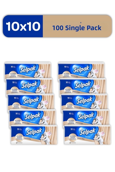 Selpak مناديل مبللة بخلاصة الكشمير 100 قطعة (10*10)