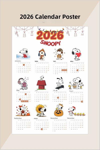 Piksel Grafik Αφίσα ημερολογίου 2025 Snoopy A4