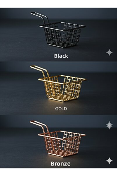 Atölye Asya Luxury Potato Presentation Basket - Gold