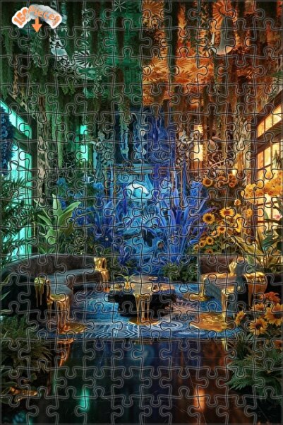 Teona Ahşap لغز فني لغابة الشلال الذهبي 150 قطعة 20×30