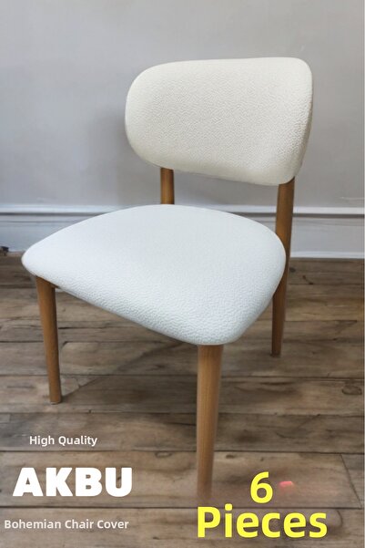 AKBU غطاء كرسي بوهيمي عالي الجودة مكون من 6 قطع، مرن، غطاء كرسي المطبخ