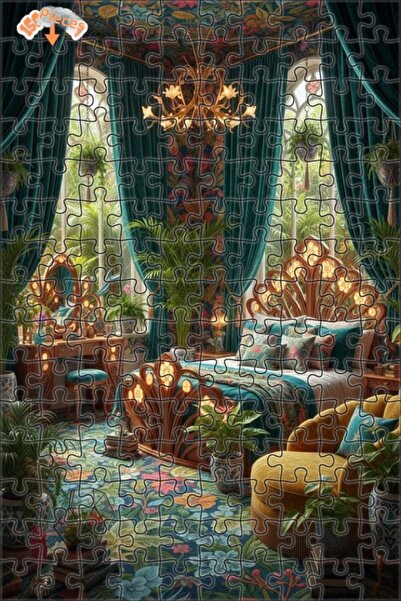 Teona Ahşap لغز خشبي بإطار مزدوج الطبقات بمظهر فني بوهيمي 150 قطعة 20×30