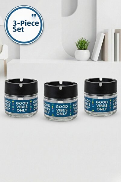 GLUS Glass Unscented Ashtray "3 Pieces""