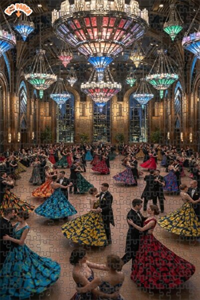 Teona Ahşap Ballroom Crystal Chandelier Look Double Layer Framed Wooden Puzzl...